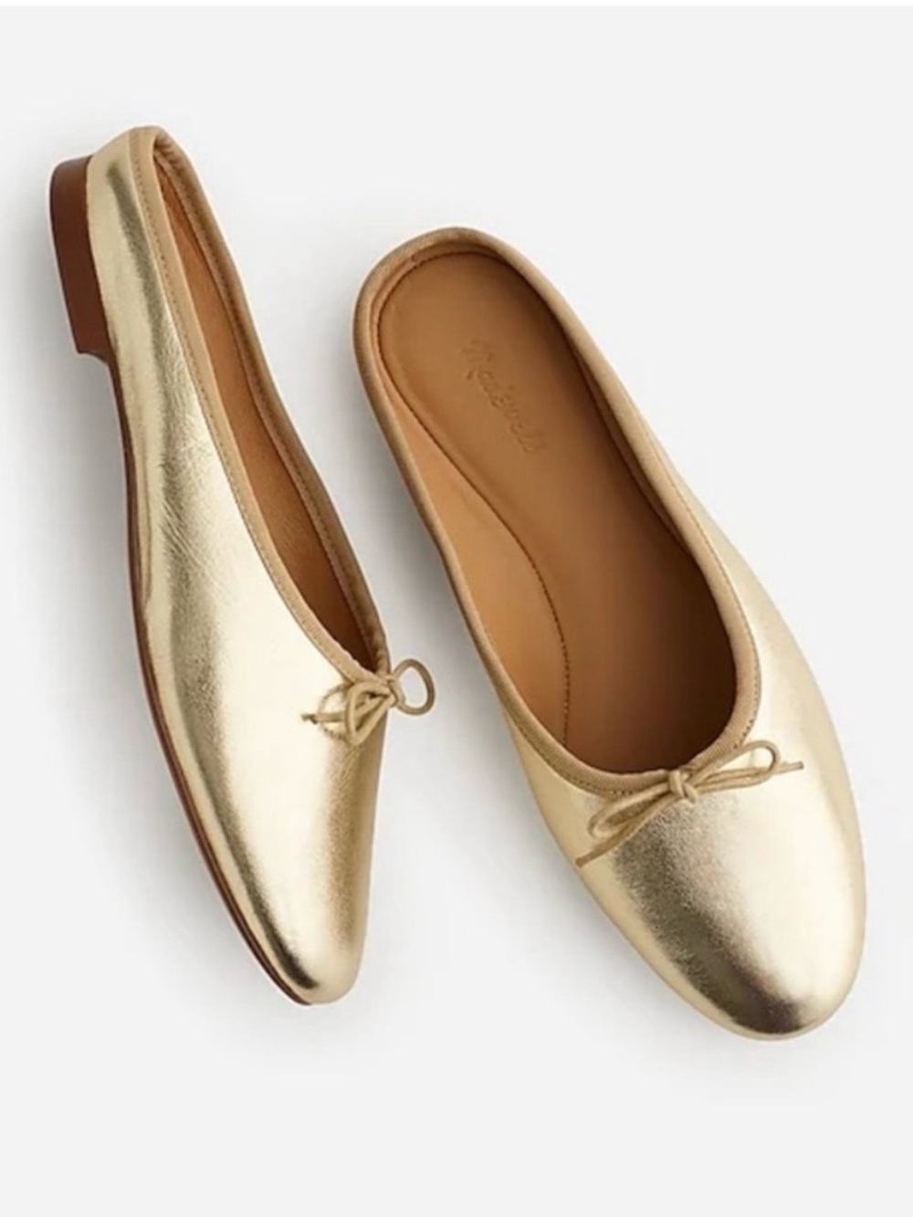 Madewell Gold Slip-On Ballet Flat Mules size 9.5